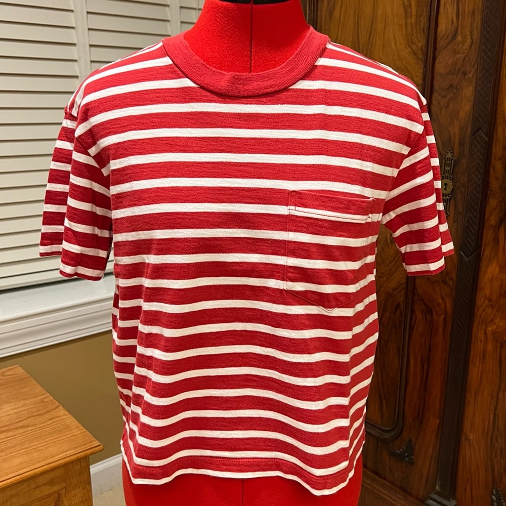 Madewell Easy Crop Tee in Judd Stripe - size S